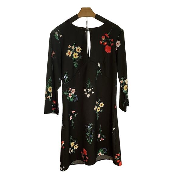 Vince Camuto Women's Dress Sz 8 Flared Sleeves Dress Black Floral NWOT - Picture 1 of 9
